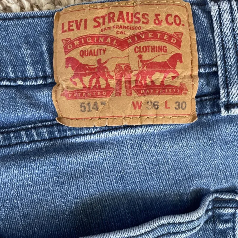 Men's Levis 514 Straight Leg Jeans W36‎ L30 Blue Levi Strauss Denim Levi's